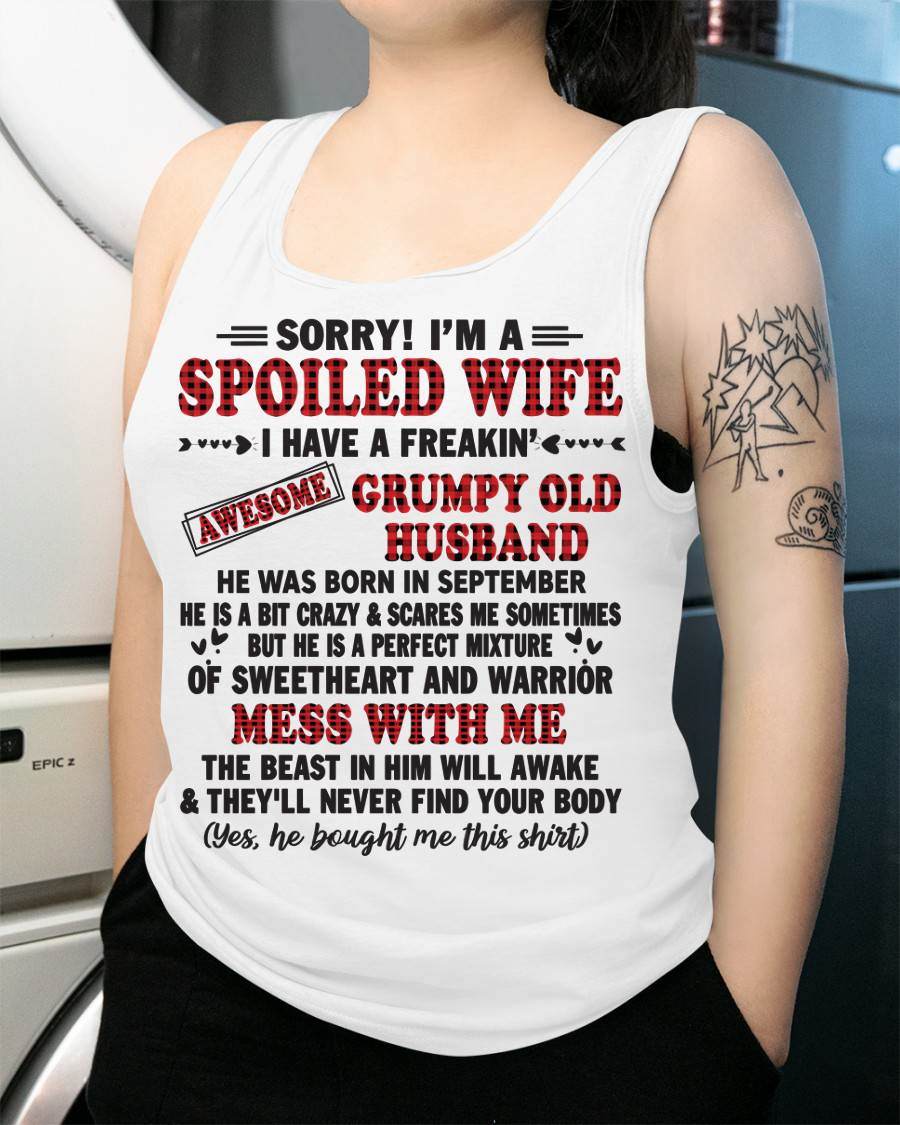 SEPTEMBER - SPOILED WIFE OF AWESOME GRUMPY OLD HUSBAND - PERFECT GIFT FROM HUSBAND - ntnt09 (SKU12-111-09)