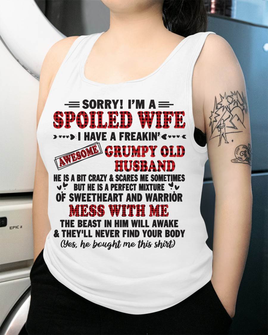 SPOILED WIFE OF AWESOME GRUMPY OLD HUSBAND - PERFECT GIFT FROM HUSBAND - ntnt00 (SKU12-111-00)