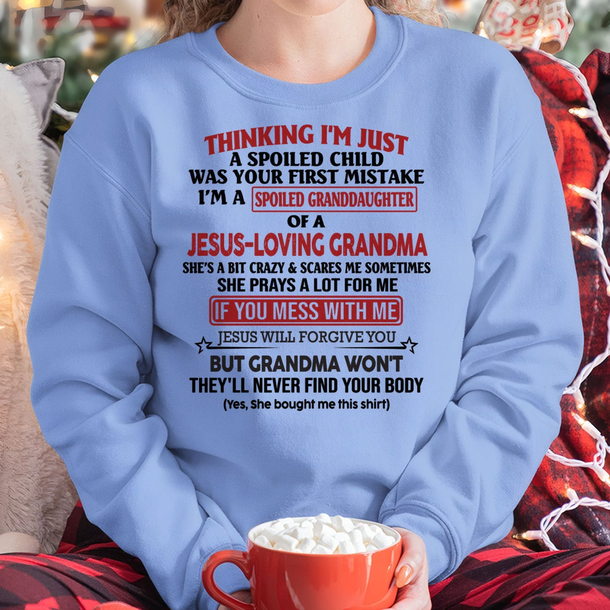 Christian Girl Shirt – Spoiled by Grandma – From Grandma to Granddaughter ntnt00 (SKU07-181-00)