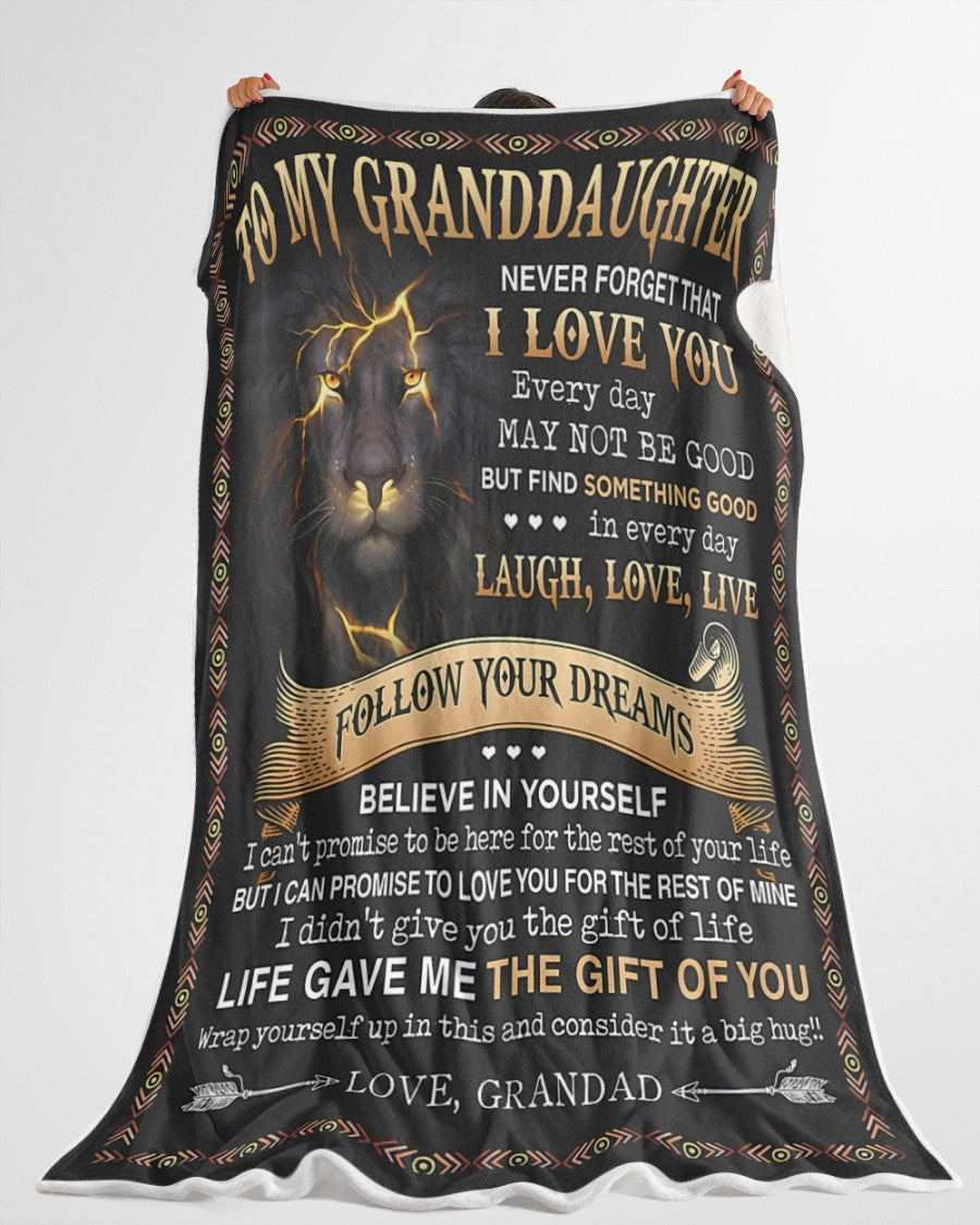 To My Grandaughter Blanket – Wrapped In Love From Granpa(SKU2603-346)