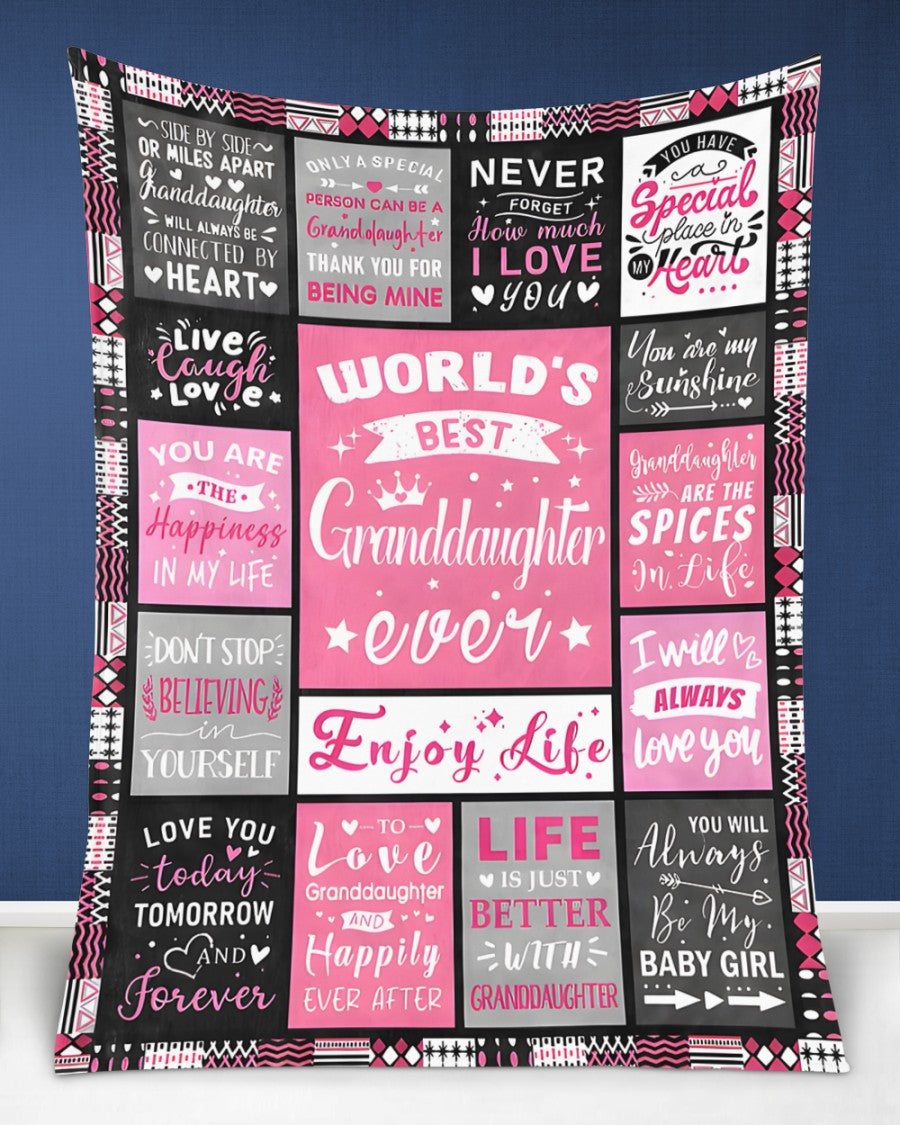 TO MY GRANDDAUGHTER - GIFT FOR GRANDDAUGHTER - Sherpa Fleece Blanket From Grandparent (SKUB-ntnt-07)