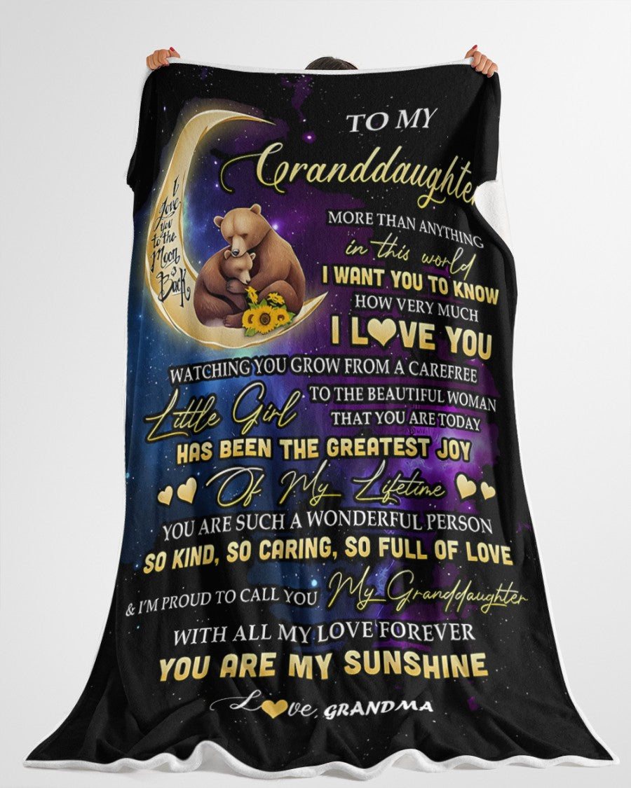 BLANKET FOR GRANDDAUGHTER – COMFORT & WARMTH GIFT FROM GRANDMA Sherpa Fleece Quilt Blanket hnds00 (SKUB-BLK-GMD3)