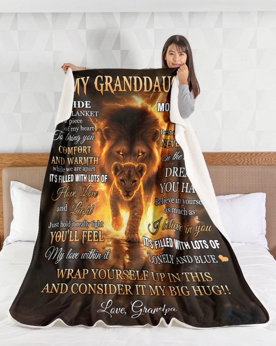 To My Granddaughter Blanket – Wrapped In Love From Grandpa (SKUB12-87)