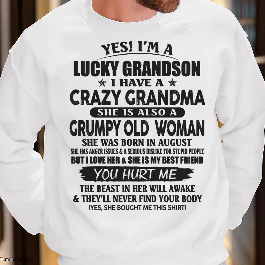 AUGUST - LUCKY GRANDSON OF CRAZY GRANDMA - FROM GRANDMA - ntnt08 (SKU10-173-08)