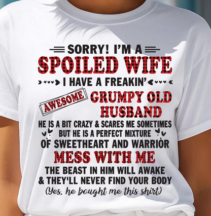 SPOILED WIFE OF AWESOME GRUMPY OLD HUSBAND - PERFECT GIFT  FROM HUSBAND - ntnt00 (SKU12-111-00)