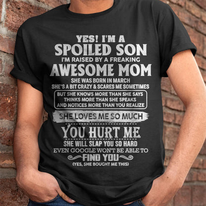 March - Awesome Mom - Perfect Gift For Spoiled Son From Mom - ntnt03 (SKU05-47-03)
