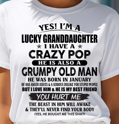 JANUARY - LUCKY GRANDDAUGHTER OF CRAZY POP - PERFECT GIFT FOR YOUR GRANDDAUGHTER FROM POP - ntnt01 (SKU12-39-01)