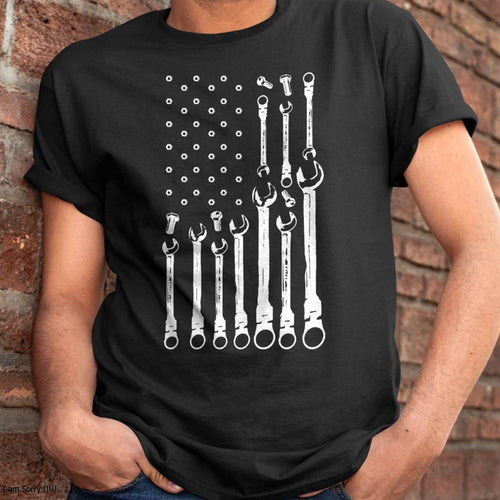 Mechanic Flag American Patriotic Flag Car Mechanic USA Flag T-Shirt - Gift For Mechanic - ntnt (SKUM08-D09)