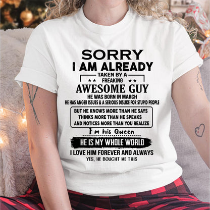 March - Awesome Guy - Perfect gift for girlfriend or wife From Husband - ntnt03 (SKUT08-11-03)