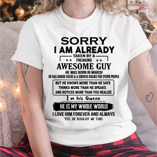 March - Awesome Guy - Perfect gift for girlfriend or wife From Husband - ntnt03 (SKUT08-11-03)
