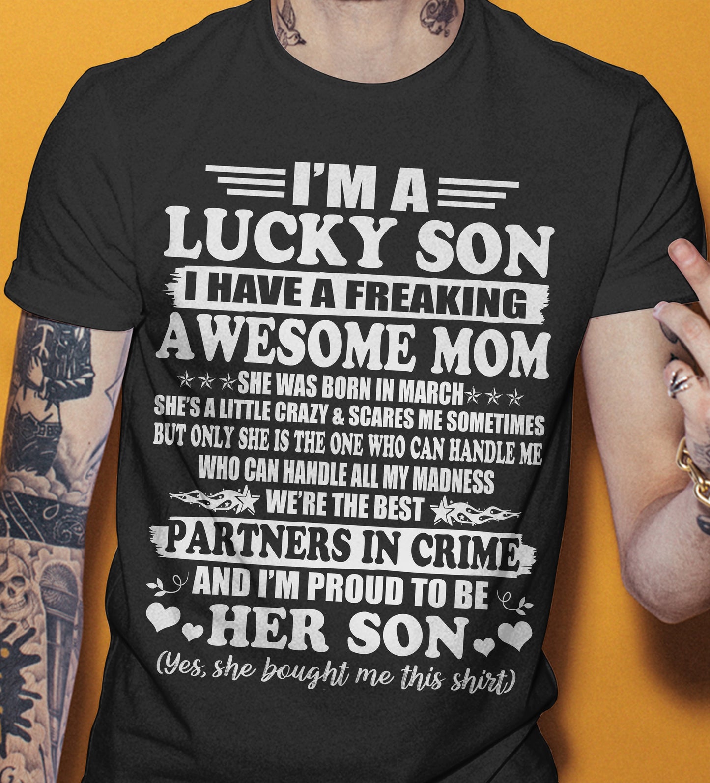March – I’m A Lucky Son I Have A Freaking Awesome Mom – Gift For Son From Mom – ntnt03 (SKU12-204-03)