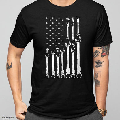 Mechanic Flag American Patriotic Flag Car Mechanic USA Flag T-Shirt - Gift For Mechanic - ntnt (SKUM08-D09)