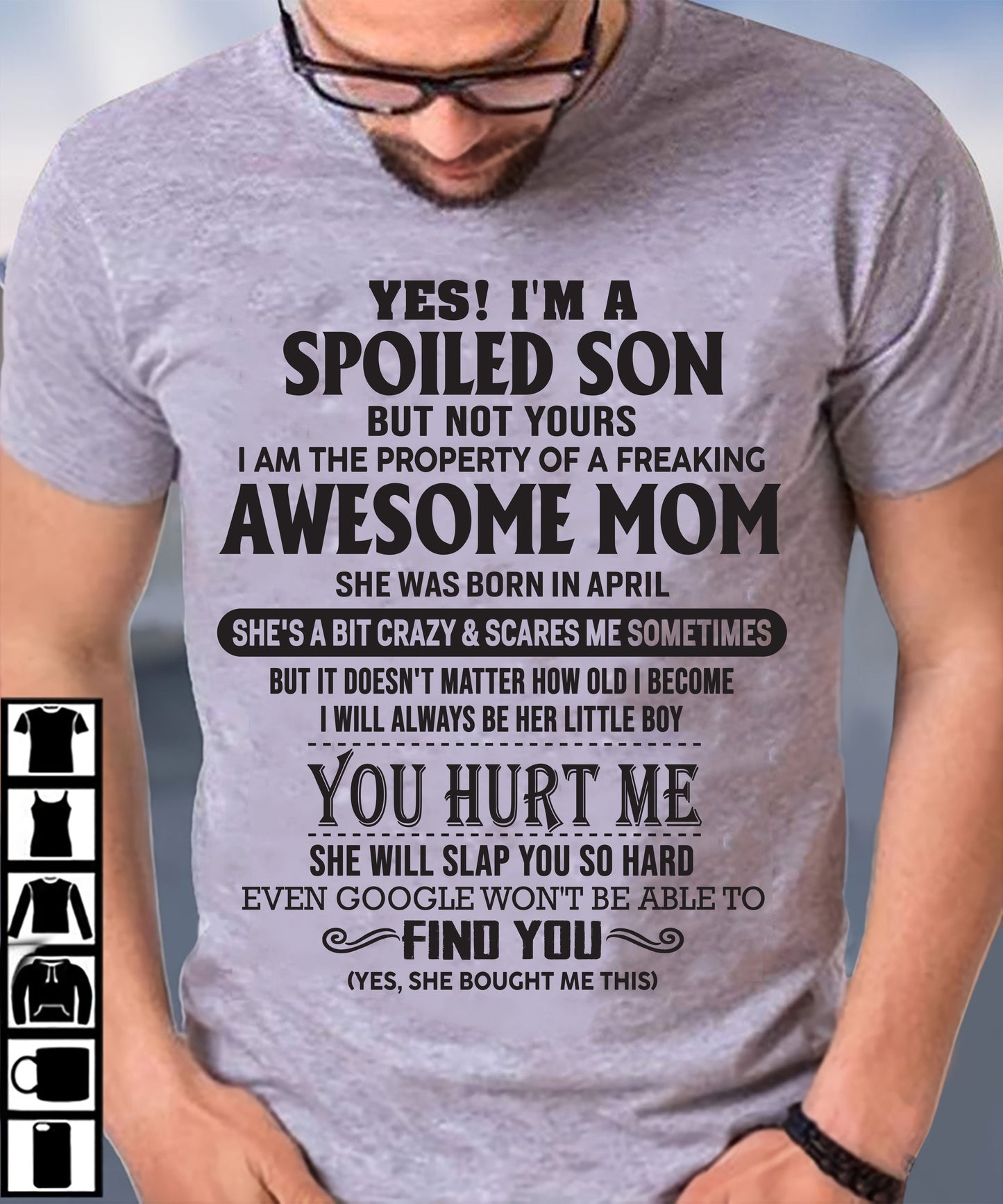 April - Awesome Mom - Perfect gift for son From Mom - ntnt04 (SKU-MS01-04)