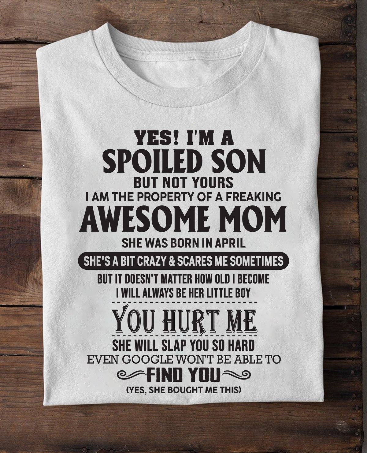 April - Awesome Mom - Perfect gift for son From Mom - ntnt04 (SKU-MS01-04)