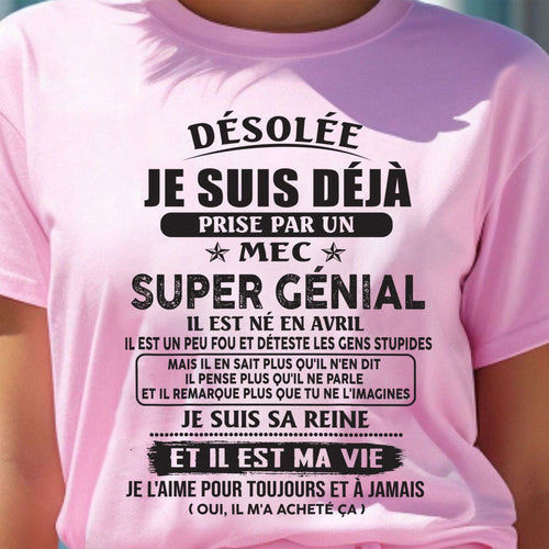 Avril – Petit ami incroyable né en avril – Cadeau spécial pour votre petite amie – Fr04 (SKU07-170-04)