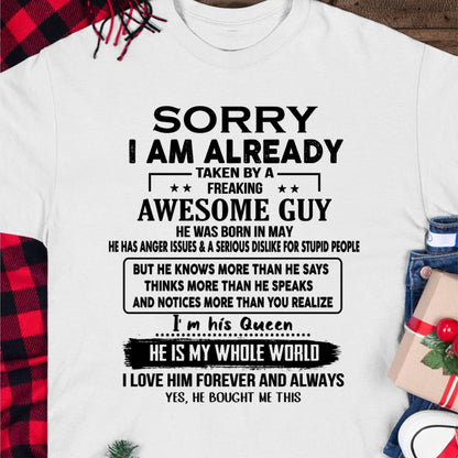 May - Awesome Guy - Perfect gift for your girlfriend or wife from Husband - ntnt05 (SKUT08-11-05)