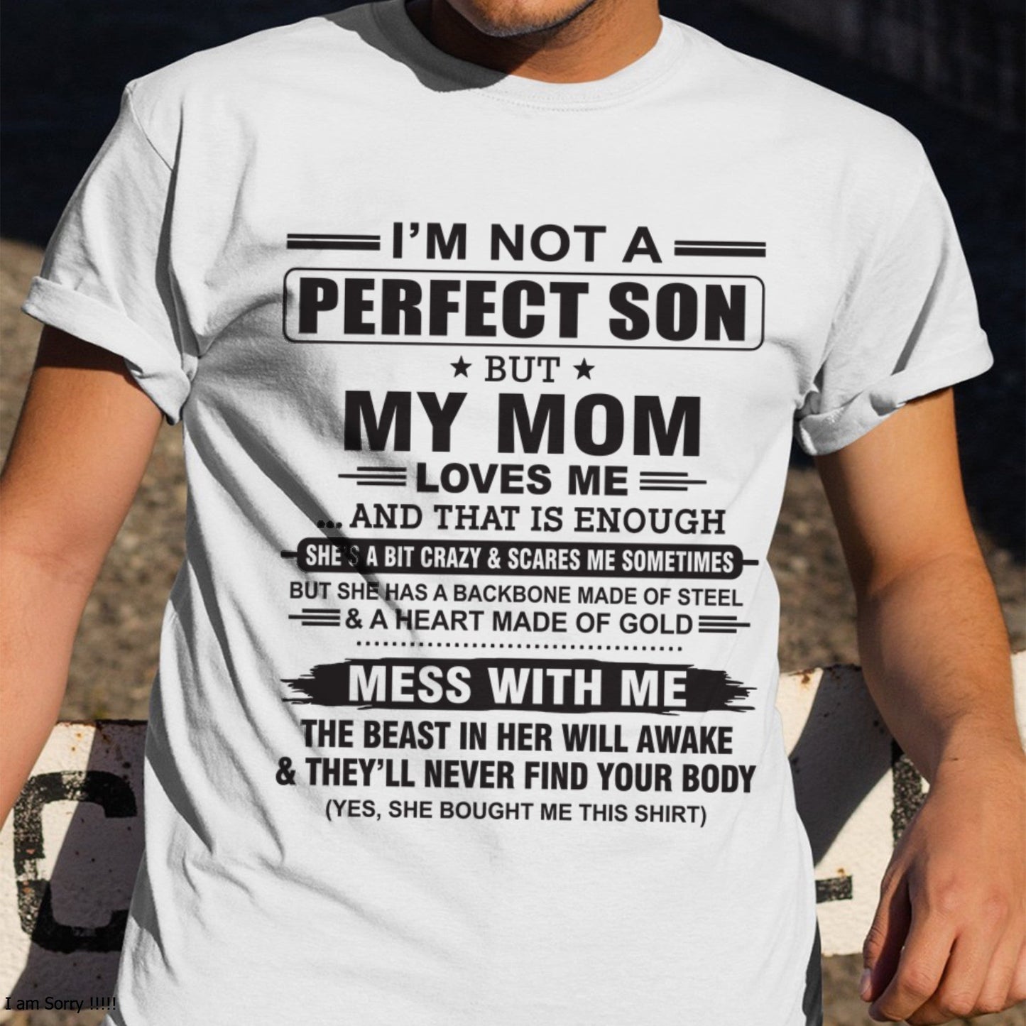 "I'M NOT A PERFECT SON BUT MY MOM LOVES ME" - Birthday Gift From January Mom / Woman - ntnt00 (SKU10-147-00)