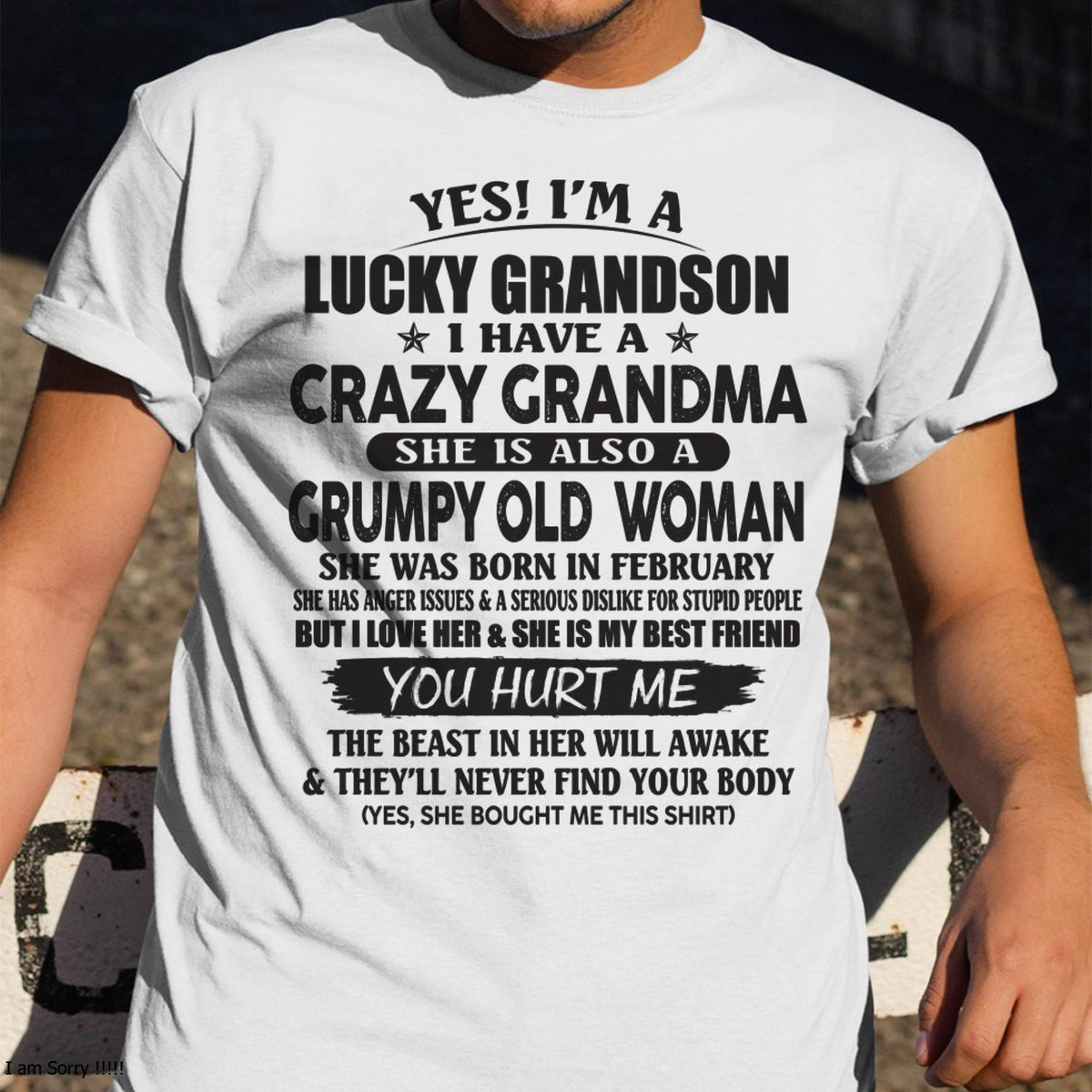 FEBRUARY - LUCKY GRANDSON OF CRAZY GRANDMA -  FROM GRANDMA - ntnt02 (SKU10-173-02)