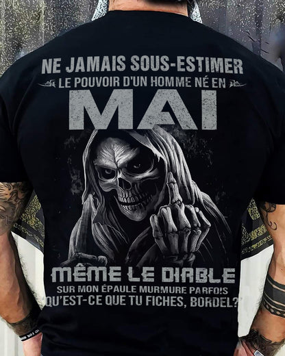 LE POUVOIR D’UN HOMME NÉ EN – T-SHIRT POUR HOMME – ntnt05 (SKU08-61-05)