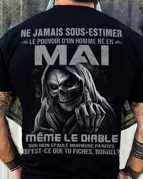 LE POUVOIR D’UN HOMME NÉ EN – T-SHIRT POUR HOMME – ntnt05 (SKU08-61-05)
