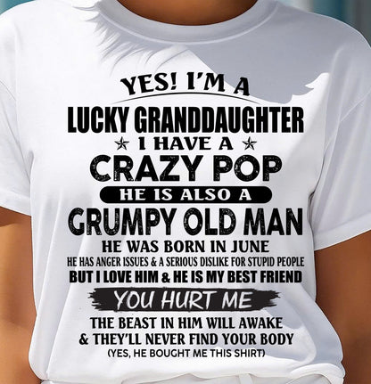 JUNE - LUCKY GRANDDAUGHTER OF CRAZY POP - PERFECT GIFT FOR YOUR GRANDDAUGHTER FROM POP - ntnt06 (SKU12-39-06)