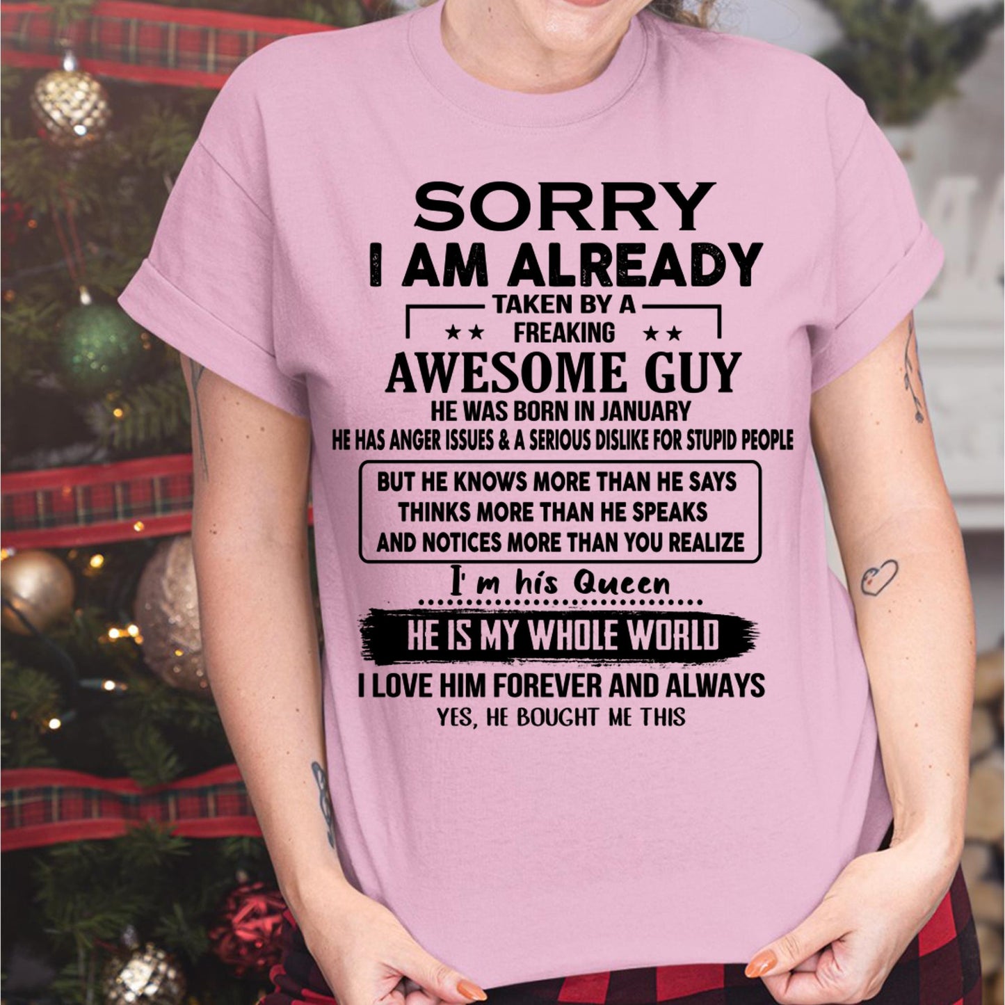 January - Awesome Guy - Perfect gift for your girlfriend or wife From Husband - ntnt01  (SKUT08-11-01)