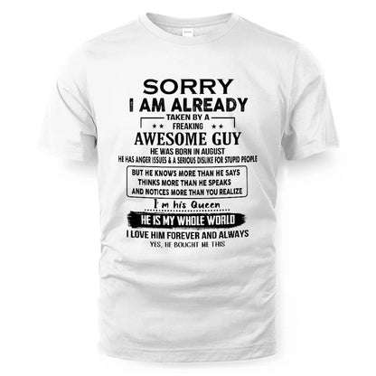 August - Awesome Boyfriend Born In August- Special gift for your Girlfriend - From Husband ntnt08 (SKUT08-11-08)