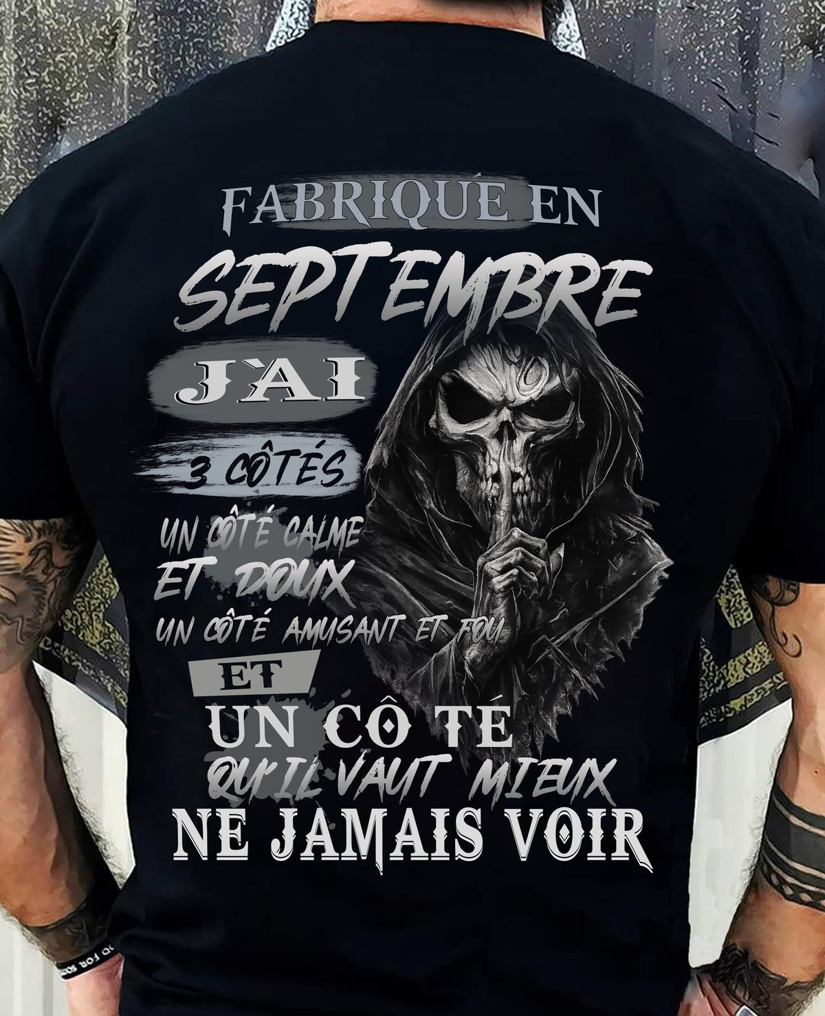 Fabriqué en Septembre – J’ai 3 Côtés | T-Shirt Homme Caractère Fort - ntnt09 (SKU26T-01174-09)