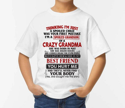 June - Thinking I'm Just A Spoiled Child Was Your First Mistake – Gift For Grandson From Grandma – ntnt06 (SKU26T-01109-06)