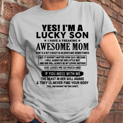 I am Lucky Son - Gift For Son From Mom - ntnt00 - (SKU-T1206LMS-00)