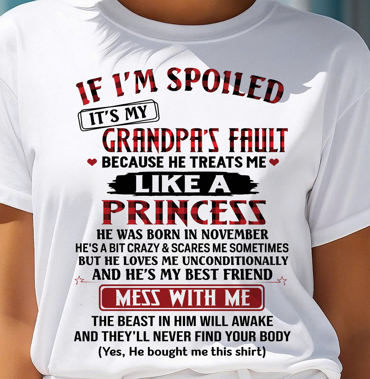 NOVEMBER - IF I'M SPOILED IT'S MY GRANDPA'S FAULT - GIFT FROM GRANDPA - ntnt11 (SKU2603-31-11)