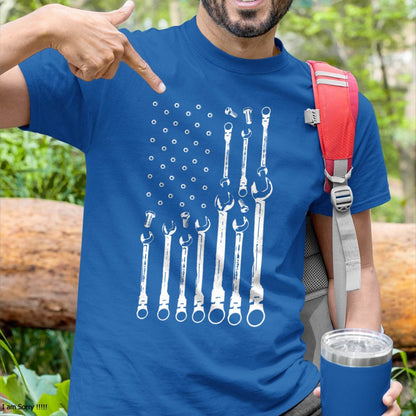 Mechanic Flag American Patriotic Flag Car Mechanic USA Flag T-Shirt - Gift For Mechanic - ntnt (SKUM08-D09)