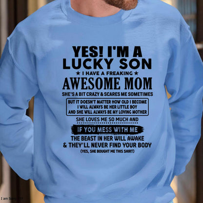 I am Lucky Son - Gift For Son From Mom - ntnt00 - (SKU-T1206LMS-00)