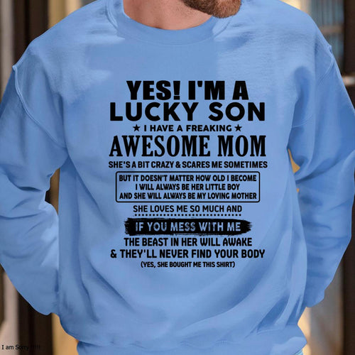 I am Lucky Son - Gift For Son From Mom - ntnt00 - (SKU-T1206LMS-00)