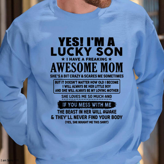 I am Lucky Son - Gift For Son From Mom - ntnt00 - (SKU-T1206LMS-00)