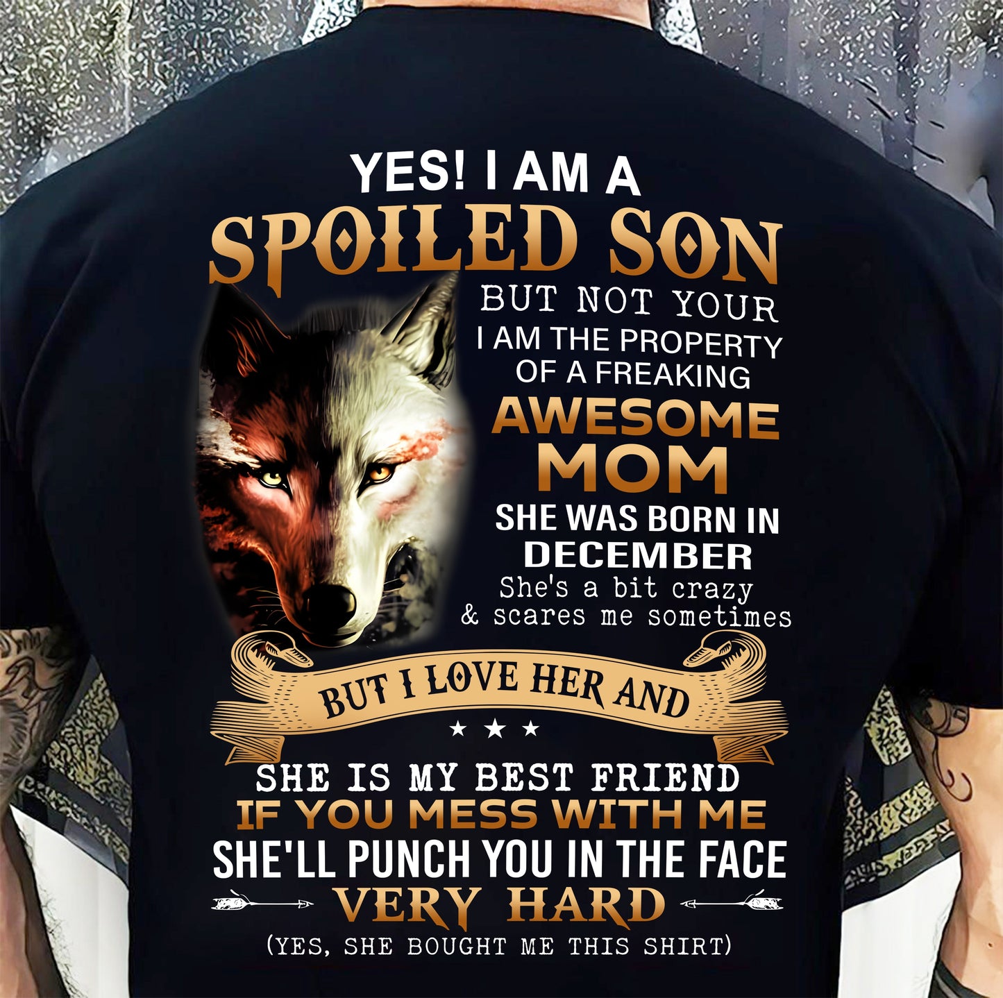 December - Lucky Son of Awesome Mom - Perfect Gift for Son From Mom - ntnt12 (SKU10-128-12)