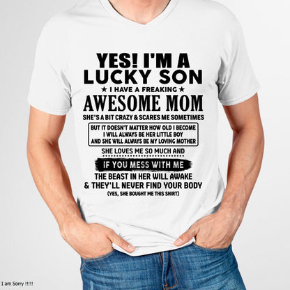 I am Lucky Son - Gift For Son From Mom - ntnt00 - (SKU-T1206LMS-00)