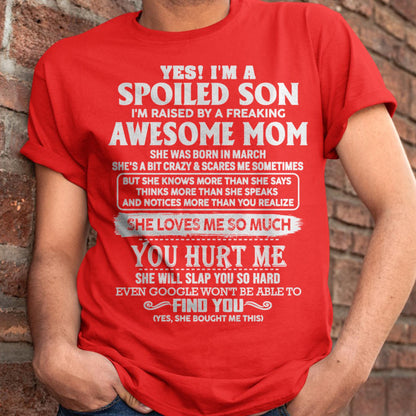 March - Awesome Mom - Perfect Gift For Spoiled Son From Mom - ntnt03 (SKU05-47-03)
