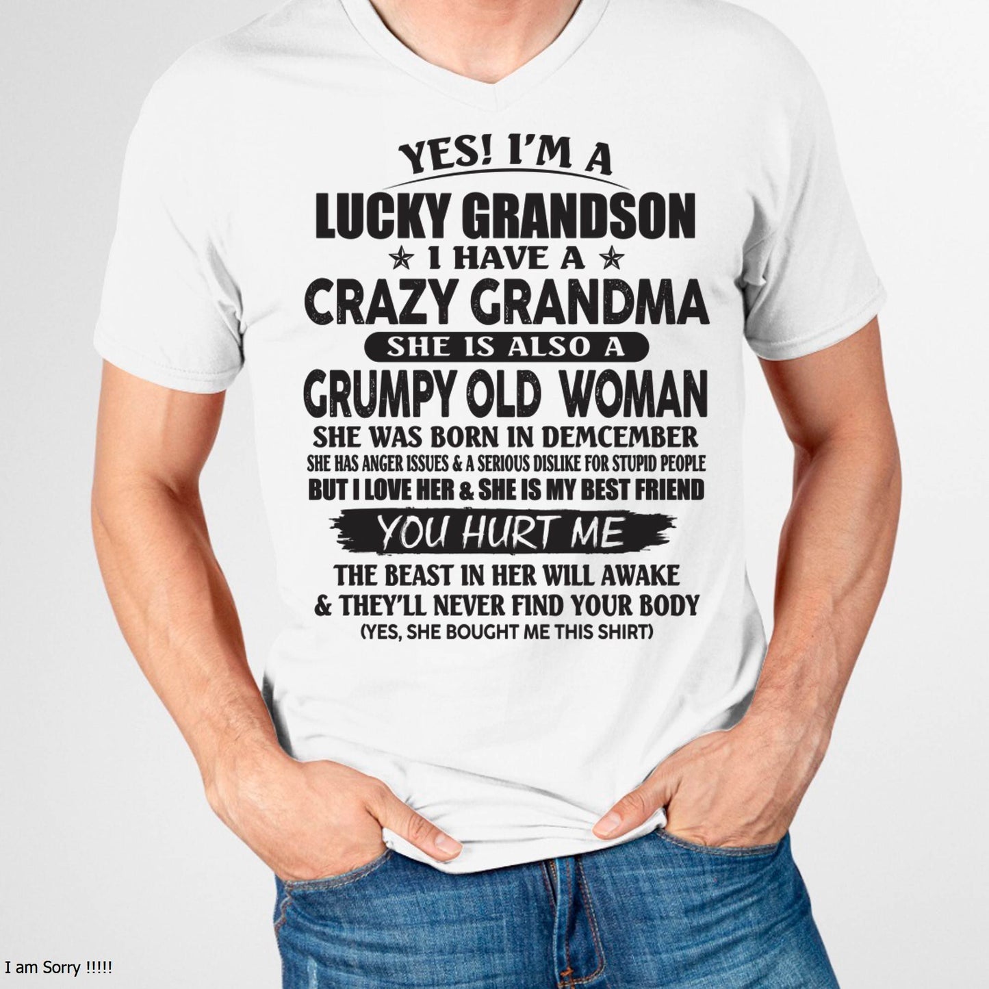 DECEMBER - LUCKY GRANDSON OF CRAZY GRANDMA -  FROM GRANDMA - ntnt12 (SKU10-173-12)