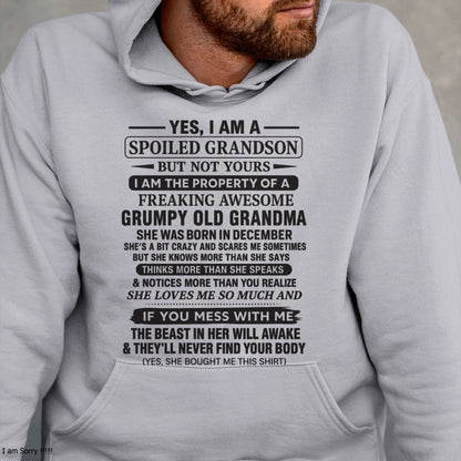 Yes I’m A Stubborn Grandson T-Shirt – Birthday Gift From December Grandma / Woman - ntnt12 (SKU10-171-12)