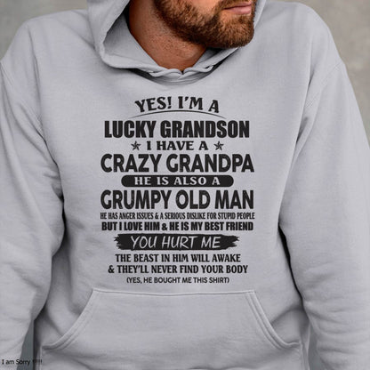 LUCKY GRANDSON OF CRAZY GRANDPA -  PERFECT GIFT FROM GRANDPA - ntnt00 (SKU12-145-00)