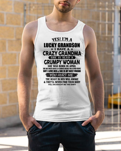 APRIL - LUCKY GRANDSON OF CRAZY GRANDMA -  PERFECT GIFT FROM GRANDMA - ntnt04 (SKU12-113-04)