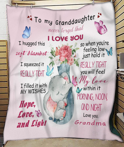 A Warm Hug for My GrandDaughter Blanket – From Grandma