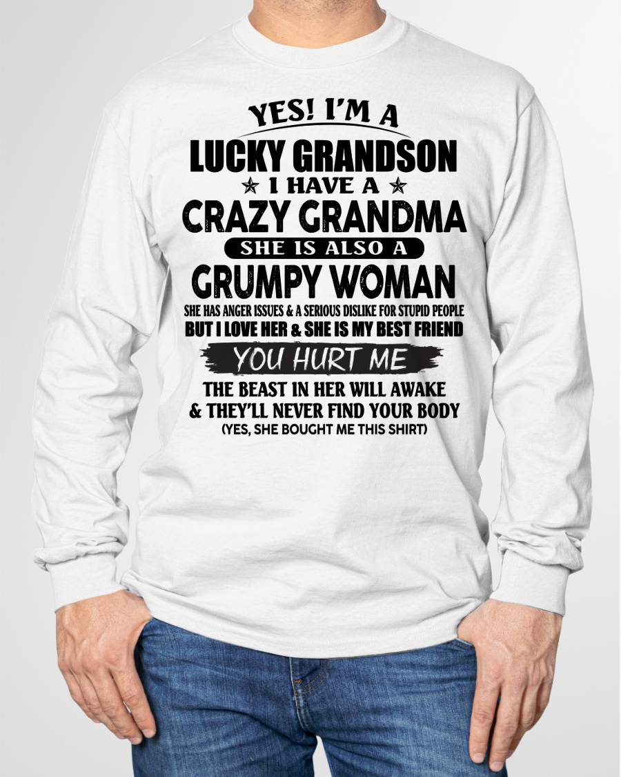 LUCKY GRANDSON OF CRAZY GRANDMA -  PERFECT GIFT FROM GRANDMA - ntnt00 (SKU12-113-00)