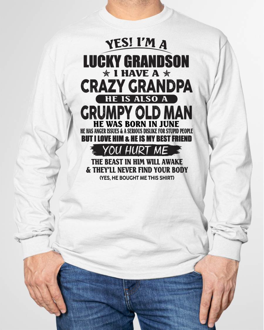 JUNE - LUCKY GRANDSON OF CRAZY GRANDPA -  PERFECT GIFT FROM GRANDPA - ntnt06 (SKU12-145-06)