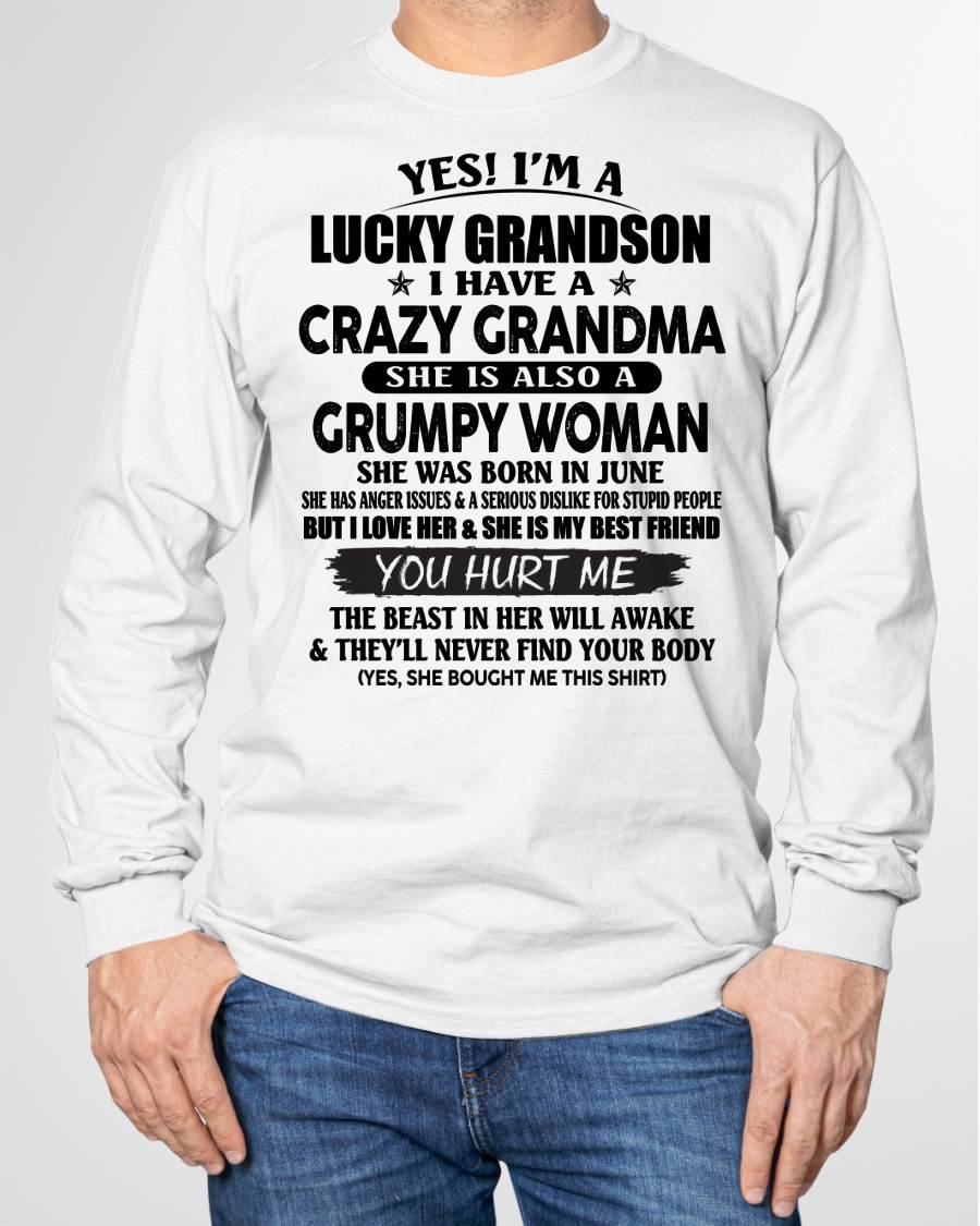 JUNE - LUCKY GRANDSON OF CRAZY GRANDMA -  PERFECT GIFT FROM GRANDMA - ntnt06 (SKU12-113-06)
