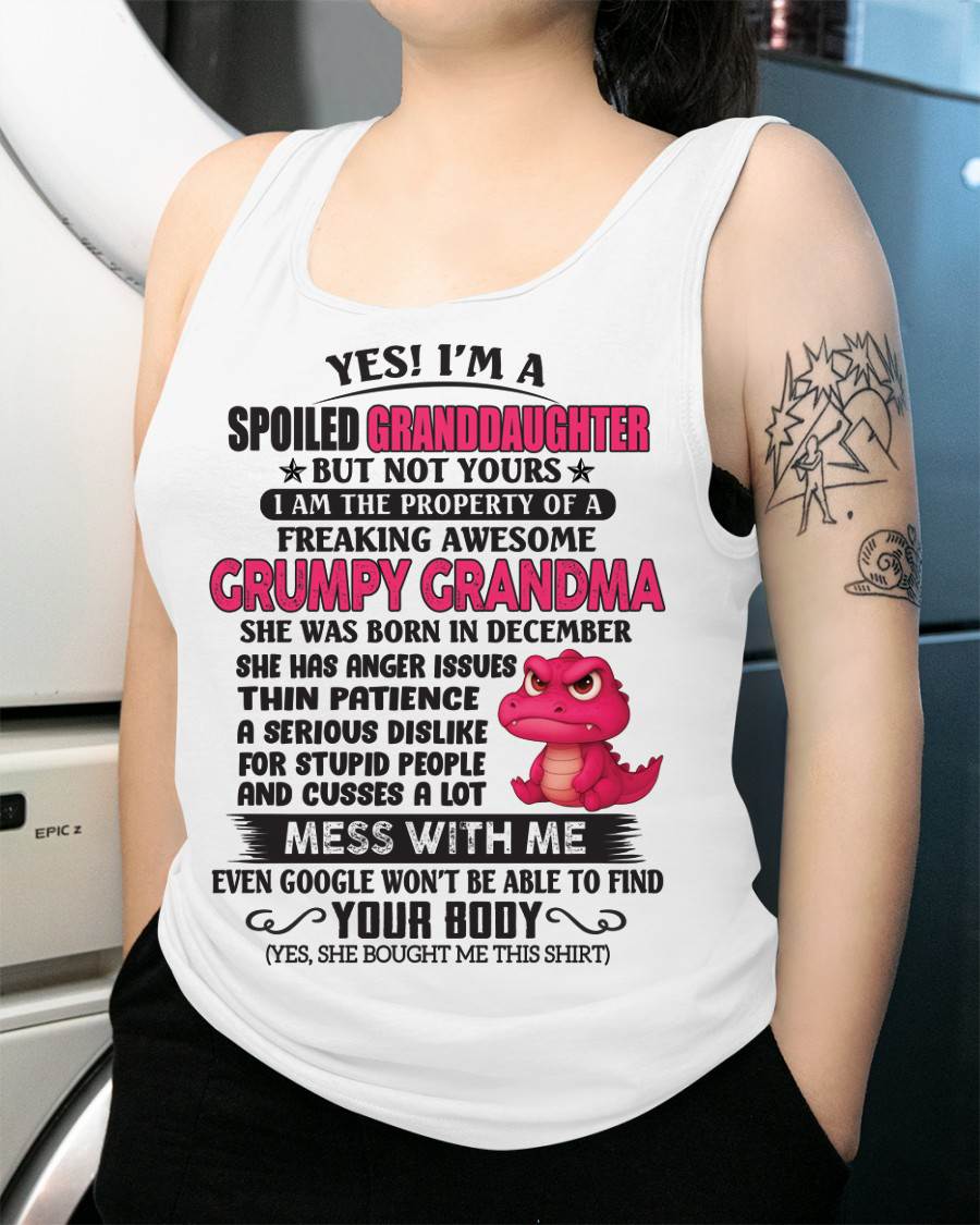 DECEMBER - YES, I'M A SPOILED GRANDDAUGHTER - GIFT FROM GRANDMA - DTSM12 (SKU09-96-12)