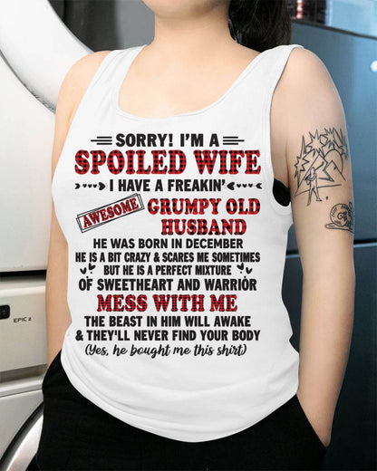 DECEMBER - SPOILED WIFE OF AWESOME GRUMPY OLD HUSBAND - PERFECT GIFT FROM HUSBAND - ntnt12 (SKU12-111-12)