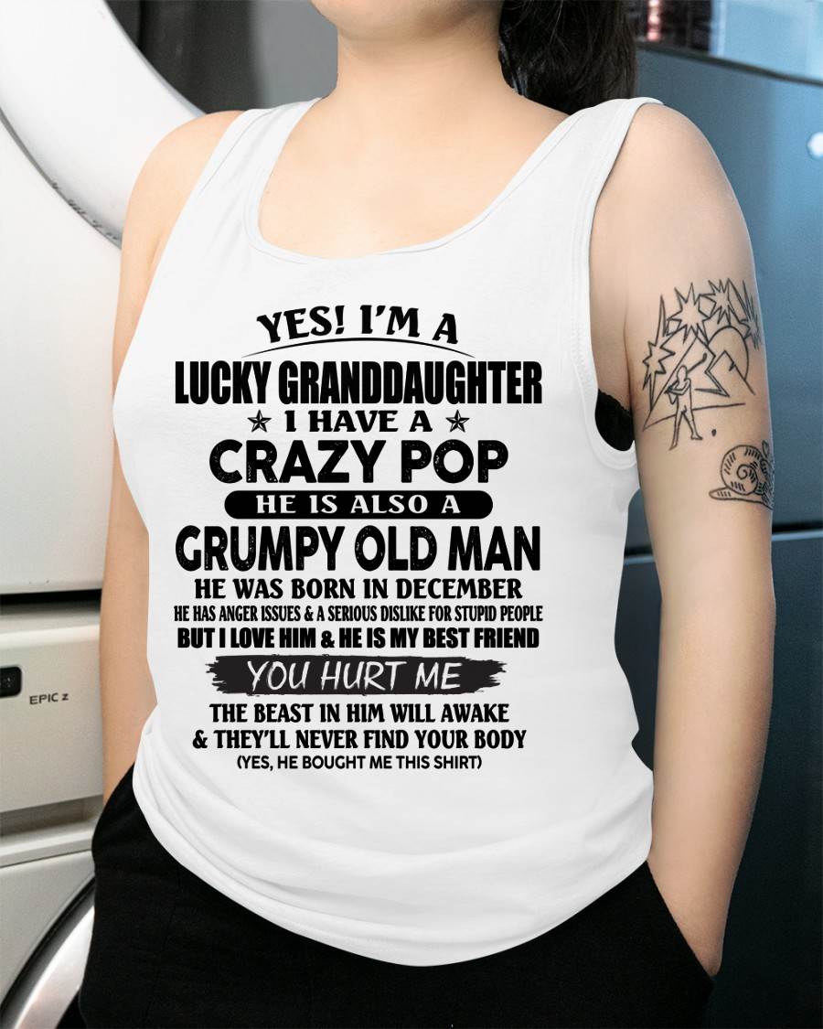 DECEMBER - LUCKY GRANDDAUGHTER OF CRAZY POP - PERFECT GIFT FOR YOUR GRANDDAUGHTER FROM POP - ntnt12 (SKU12-39-12)
