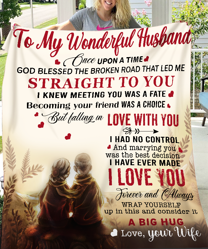 To My Wonderful Husband – A Blanket Full of Love From Your Wife (SKU26B-01215)